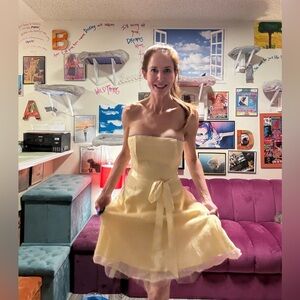 FLASH PRICE DROP 1 DAY ONLY Elegant Vintage Yellow Strapless Dress